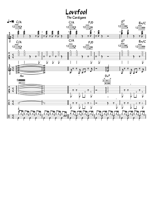 Lovefool – The Cardigans Lovefool arranged for 2 Guitars
