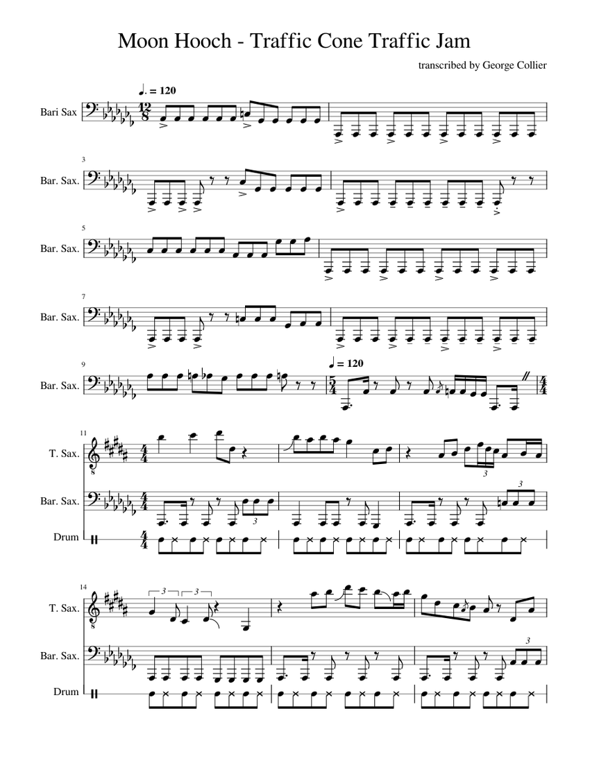 Traffic Cone Traffic Jam Moon Hooch Traffic Cone Sheet music for