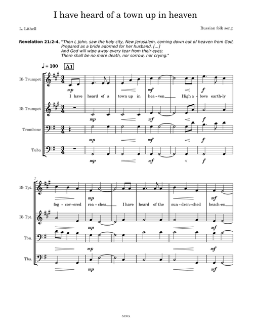 I have heard of a town up in heaven - psalm sonata
