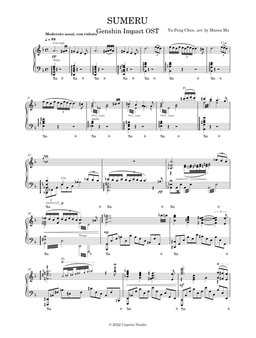 Sumeru - HOYO-MiX | OST from Genshin Impact for Solo Piano (orchestral reduction)