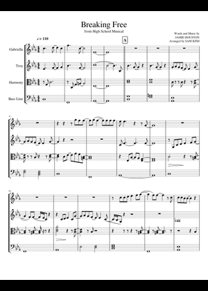 Breaking Free from High School Musical Sheet Music for Piano, Vocals ...