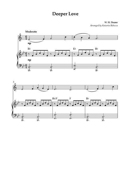 Deeper Love (Arr. Kaiserin Rebecca) - W H Doane (Trumpet and Piano)