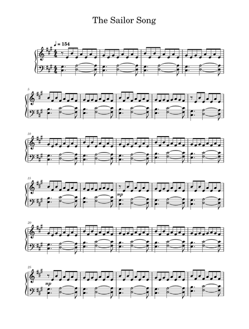 The sailor song – Autoheart | Easy Piano