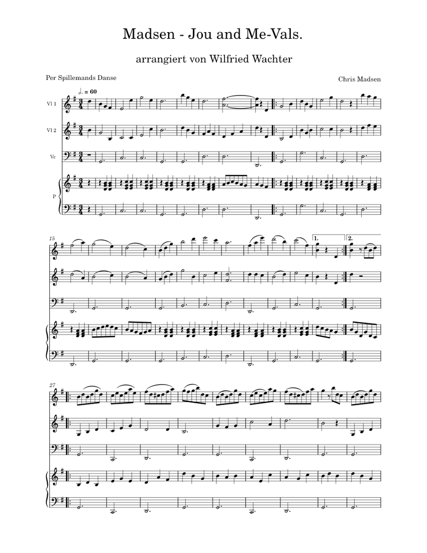 Madsen jou and me vals piano tutorial