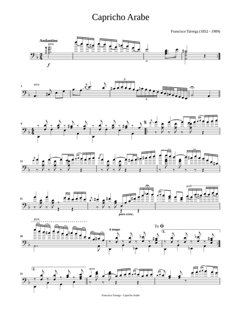 Capricho arabe for Cello– Francisco Tárrega