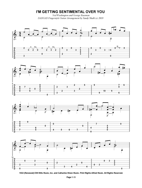 I'm Getting Sentimental Over You (Arr. Sandy Shalk) - George Bassman (Guitar Tab)