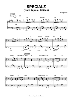 Preview] SPECIALZ Full Version (呪術廻戦 渋谷事変 OP) Sheet Music