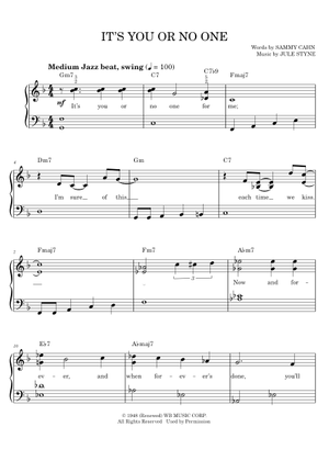 It's You Or No One (Lead sheet with lyrics ) Sheet Music with Chords ...