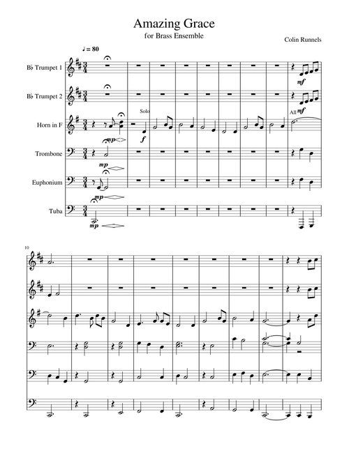 Amazing Grace for Brass Ensemble