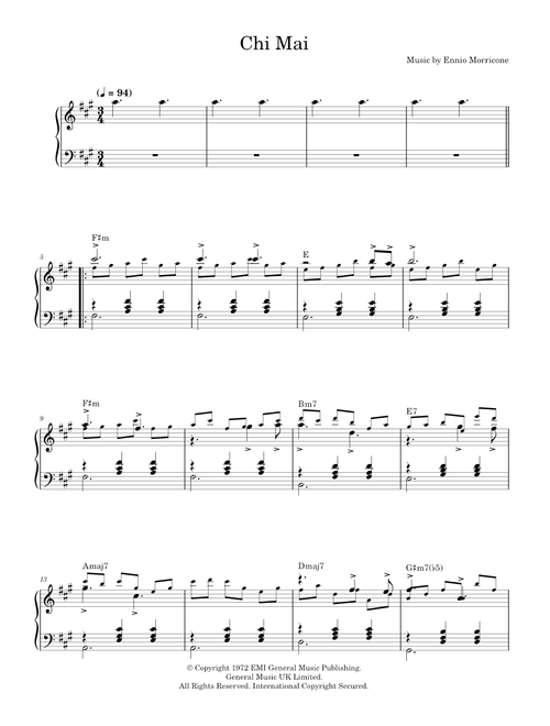 Chi mai - Ennio Morricone (Piano Solo)