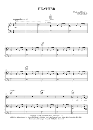 Play Official version of Heather Sheet Music by Conan Gray for Piano ...