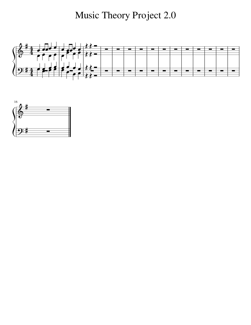 Music Theory Project 2 Sheet music for Piano (Solo) Easy | Musescore.com