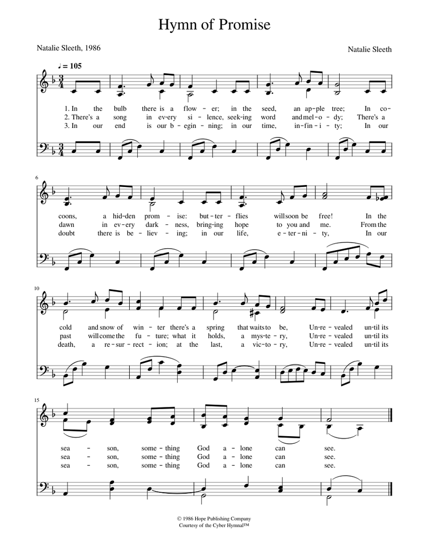 Hymn Of Promise Natalie A Sleeth Sheet Music For Piano Piano Duo Hymn of promise natalie a sleeth sheet music for piano piano duo