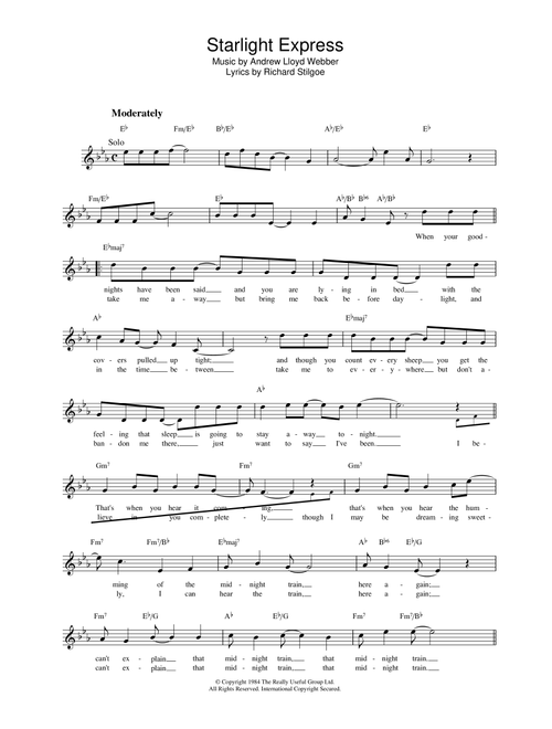 Starlight Express - Andrew Lloyd Webber (Lead Sheet - Fake Book)