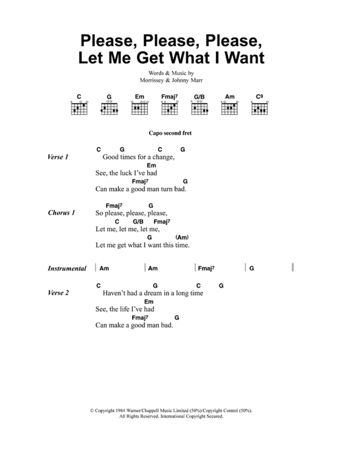 Please, Please, Please, Let Me Get What I Want - The Smiths (Guitar Chords-Lyrics)