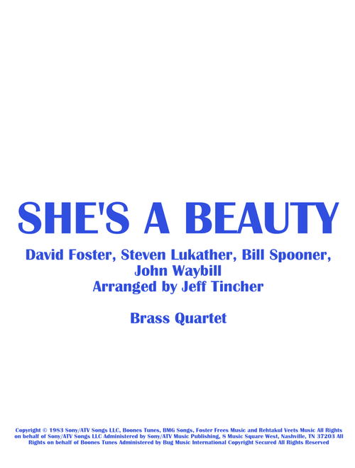 She's A Beauty (Arr. Jeff Tincher) - The Tubes (Brass Ensemble)