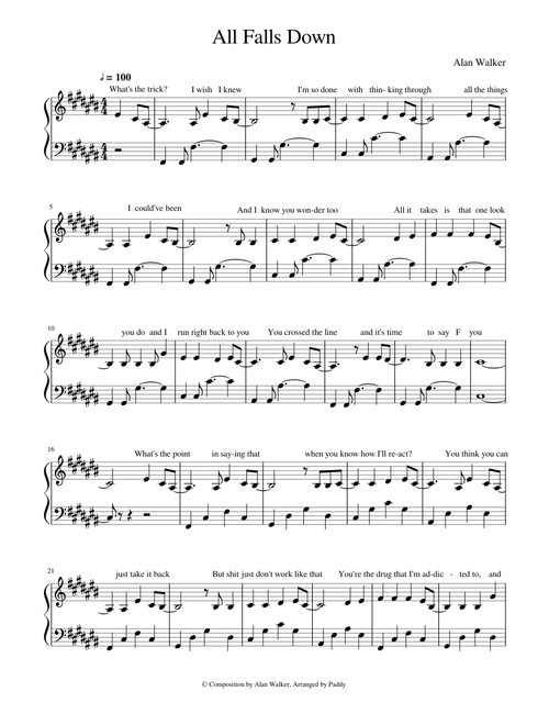Alan Walker - All Falls Down (piano)