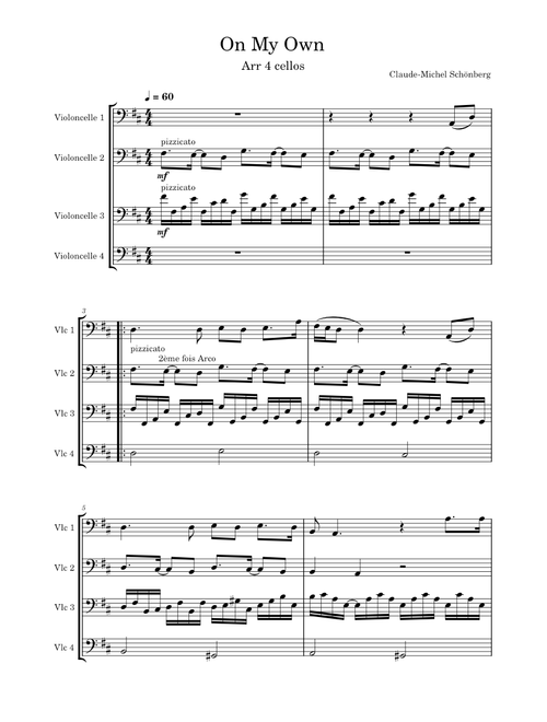 On My Own (from Les Miserables) – Alain Boublil and Claude-Michel Schönberg