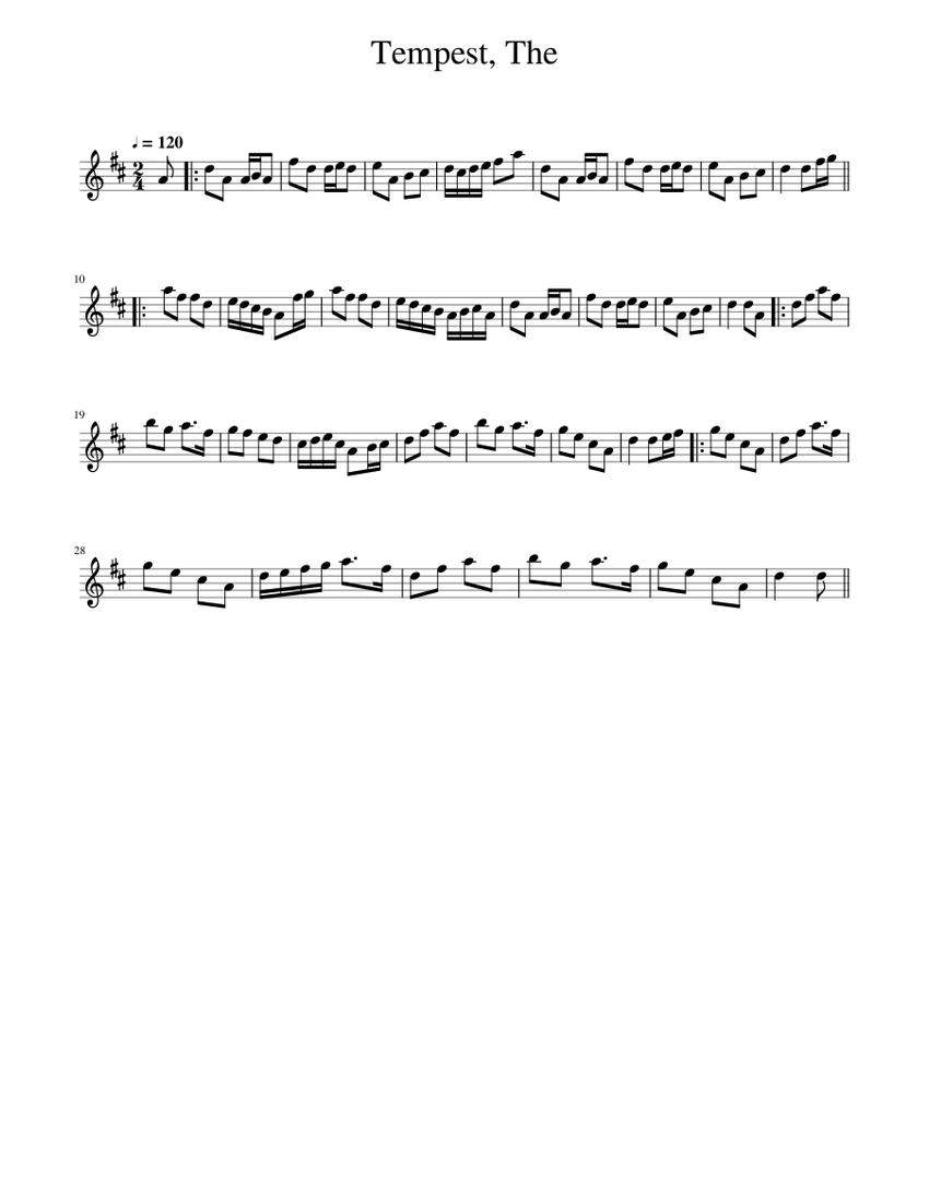 The Tempest Sheet Music for Piano (Solo) easy | MuseScore.com