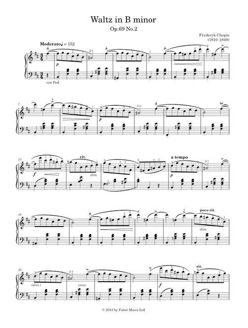 Chopin - Waltz in B Minor Op. 69 No. 2, Posthumous - Frédéric Chopin (Solo)