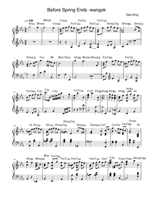 Before Spring Ends (Arr. Gregory King) - WangOK (Easy Piano)