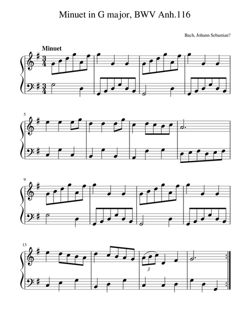 Bach, Johann Sebastian? - BWV Anh.116