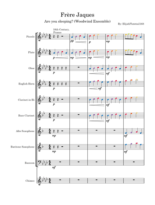 Frère Jaques (Woodwind Ensemble) w/Chimes