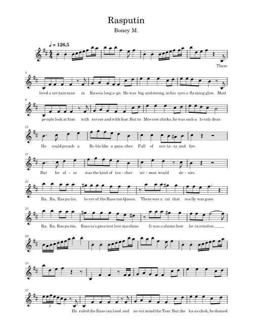 Rasputin - Boney M. (Violin Solo)