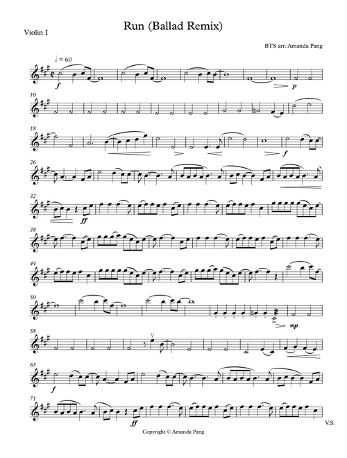 Run (Arr. Amanda Pang) - BTS (String Quartet)