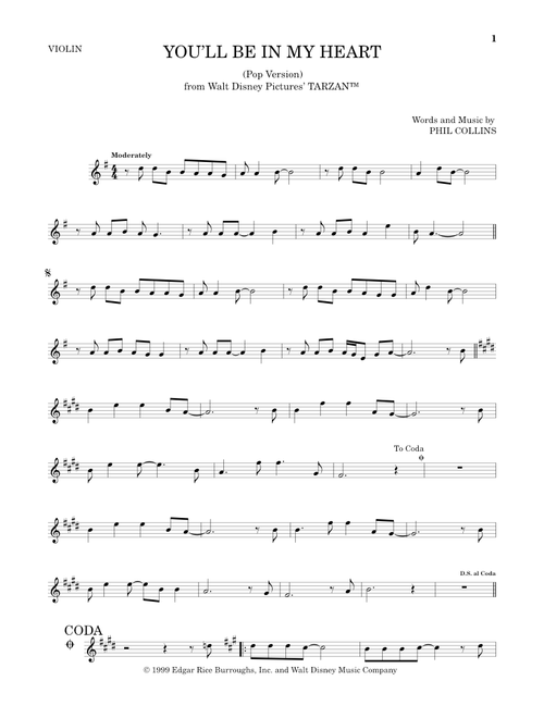 You'll Be In My Heart (Pop Version) (from Tarzan) - Phil Collins (Violin Solo)