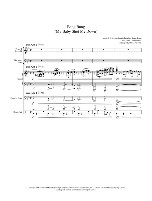 Bang Bang (my Baby Shot Me Down) (Arr. David Maddux) - Nancy Sinatra (Small Ensemble)