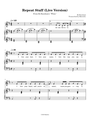Repeat Stuff – Bo Burnham Sheet Music and Tab for Piano, Guitar, Bass ...