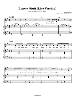 Repeat Stuff Repeat Stuff – Bo Burnham Sheet Music and Tab for Piano, Guitar, Bass ...