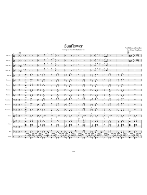 Sunflower (for Jazz Big Band, flex arrangement)
