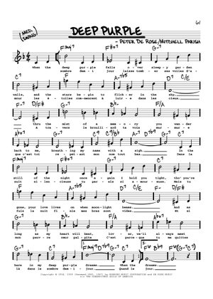 Play Official version of Deep purple Sheet Music by Nino