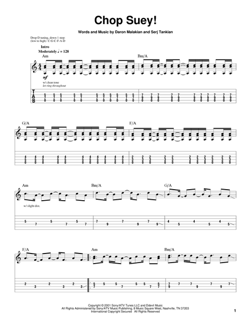 Chop Suey! - System Of A Down (Guitar Tab Play-Along)