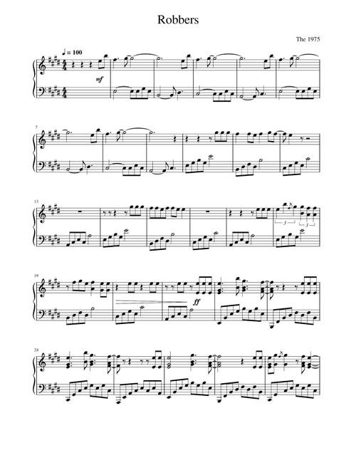 Robbers (Arr. The 1975) (Piano Solo)