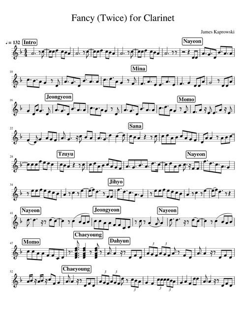 Fancy (Twice) for Clarinet