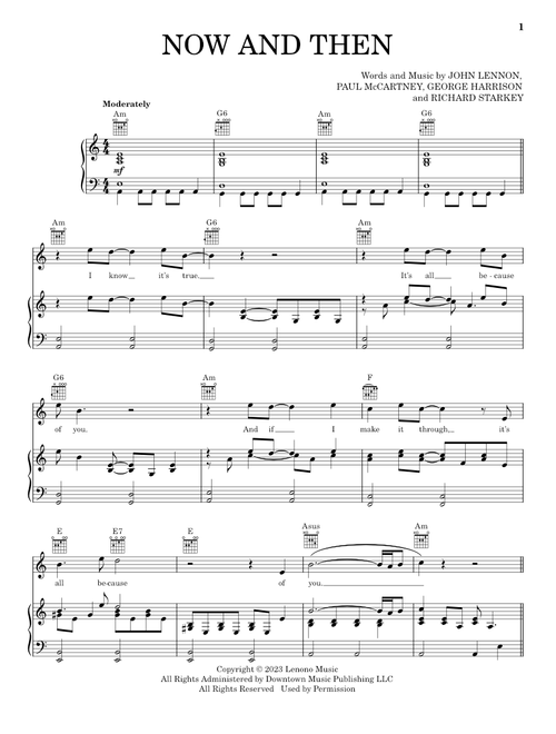 Now And Then - The Beatles (Piano-Vocal-Guitar)