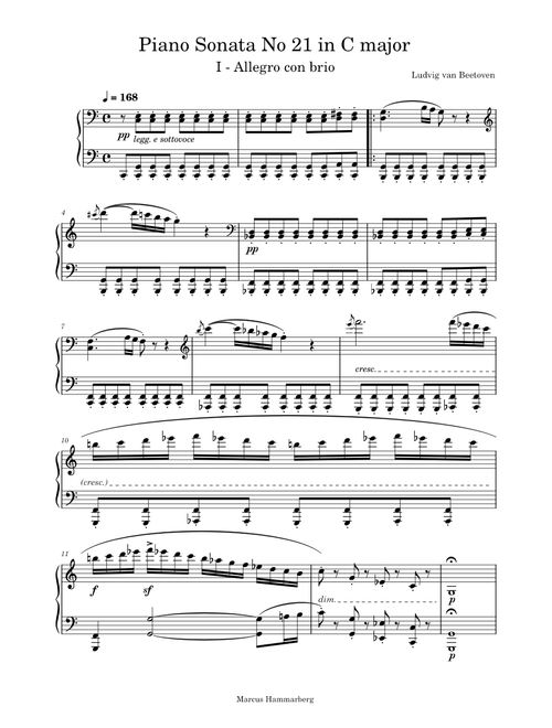 Piano Sonata No 21 in C major I Allegro - Ludvig van Beethoven