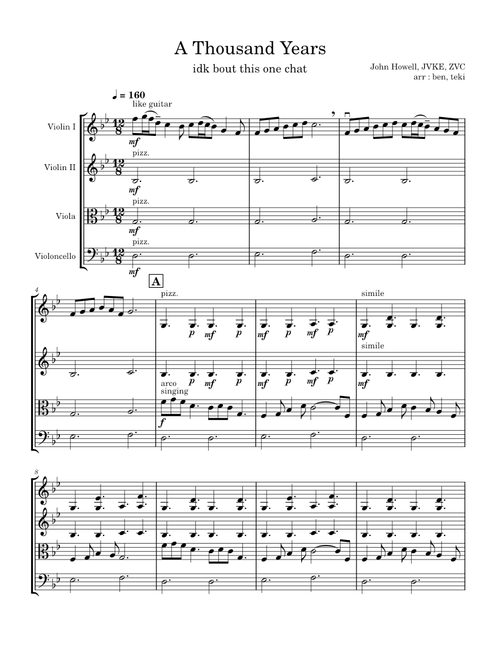 A Thousand Years JVKE Quartet