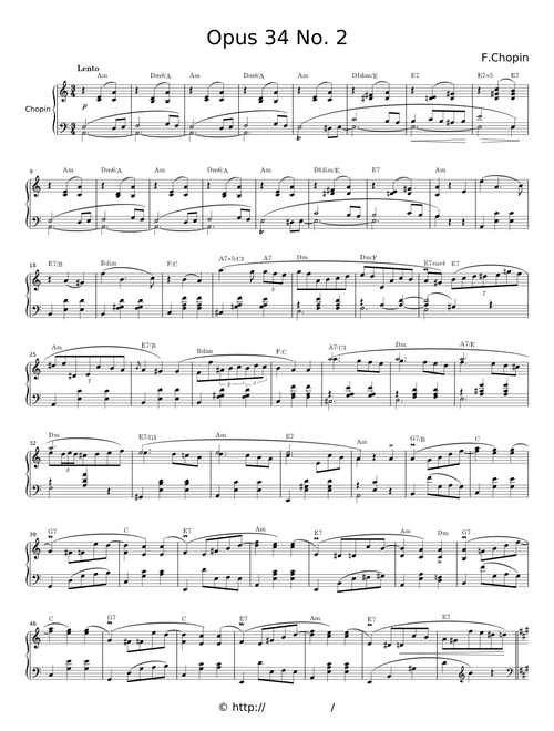 Valse Lente en La mineur Op.34 No.2 - Frédéric Chopin