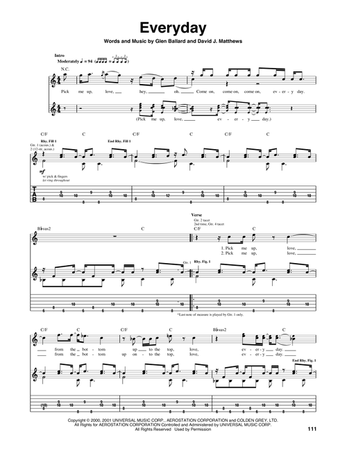 Everyday - Dave Matthews Band (Guitar Tab)