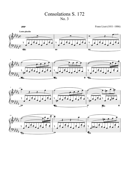 Liszt - Consolation No. 3, S. 172