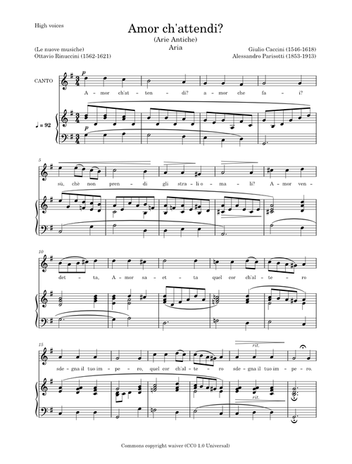 Parisotti - Arie Antiche sheet music by Vinckenbosch | Play