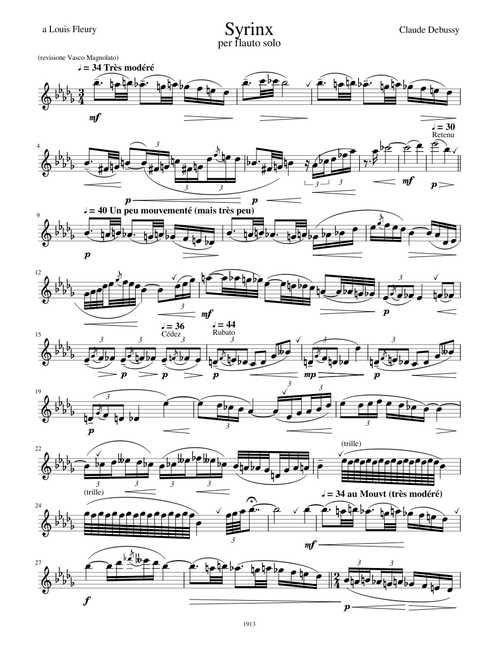 Debussy Syrinx per flauto solo