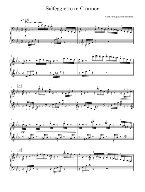 Solfeggietto – Carl Philipp Emanuel Bach