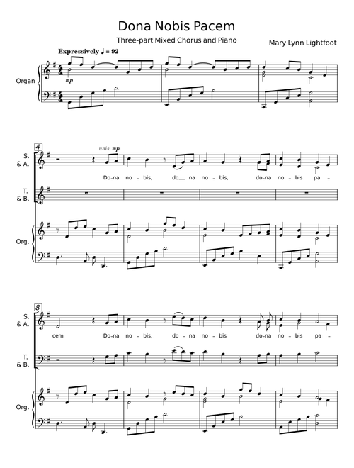 Dona Nobis Pacem - Mary Lynn Lightfoot