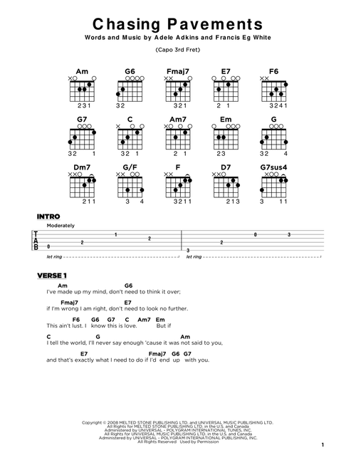 Chasing Pavements - Adele (Really Easy Guitar)