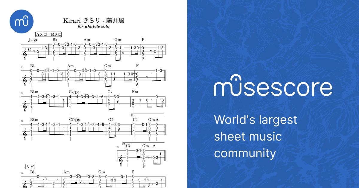 Kirari きらり ‐ 藤井風 Sheet Music for Guitar (Solo